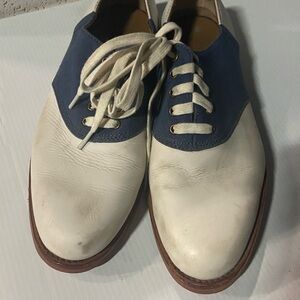Men's Blue and White Oxford Shoes